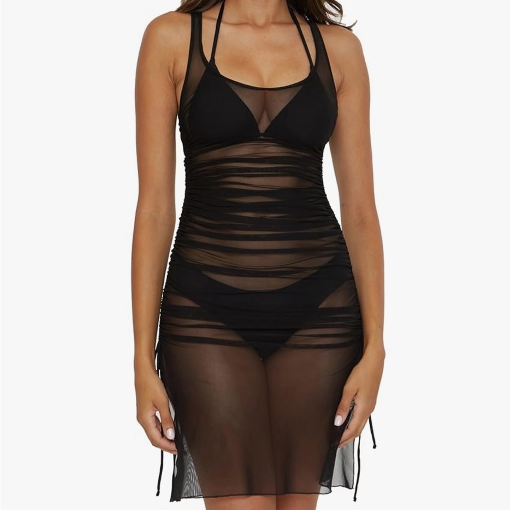 BECCA Women's Muse Convertible Shirred Dress Cover up